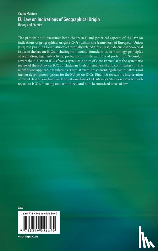 Mantrov, Vadim - EU Law on Indications of Geographical Origin