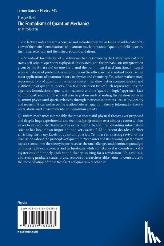 Francois David - The Formalisms of Quantum Mechanics