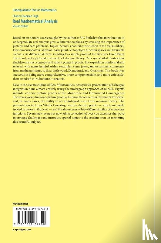 Pugh, Charles Chapman - Real Mathematical Analysis