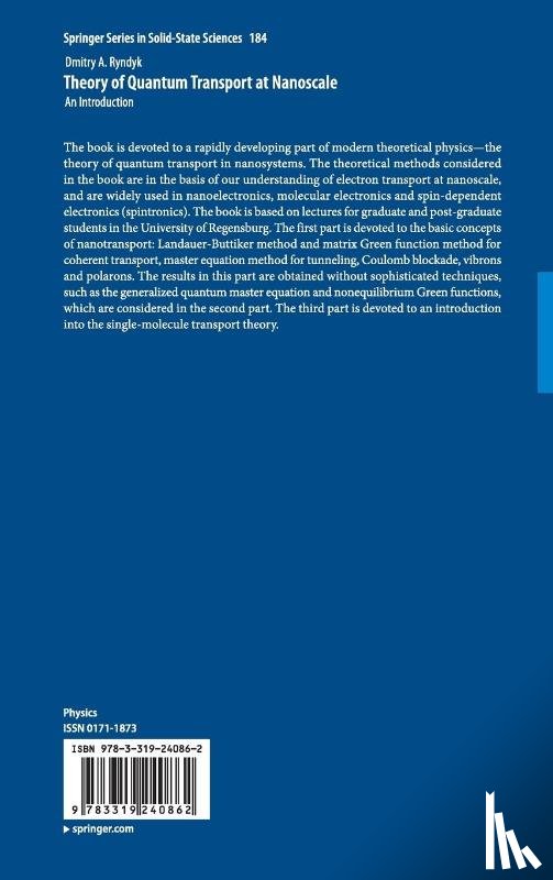 Ryndyk, Dmitry - Theory of Quantum Transport at Nanoscale