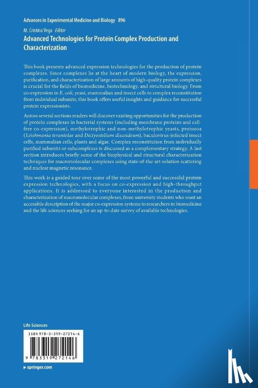  - Advanced Technologies for Protein Complex Production and Characterization