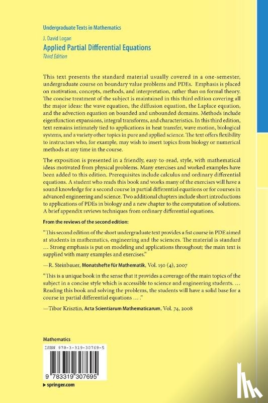 Logan, J. David - Applied Partial Differential Equations