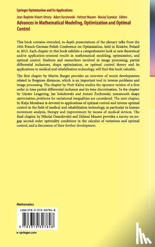  - Advances in Mathematical Modeling, Optimization and Optimal Control