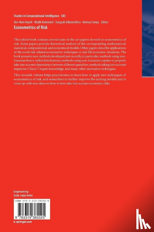 Van-Nam Huynh, Vladik Kreinovich, Songsak Sriboonchitta, Komsan Suriya - Econometrics of Risk