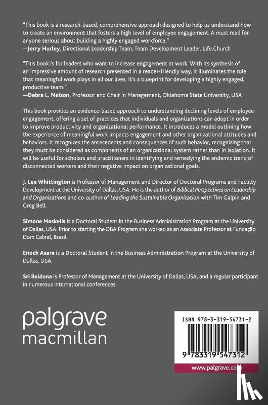 Whittington, J. Lee, Meskelis, Simone, Asare, Enoch, Beldona, Sri - Enhancing Employee Engagement