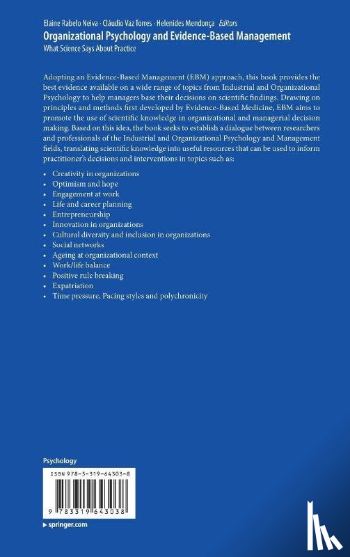  - Organizational Psychology and Evidence-Based Management