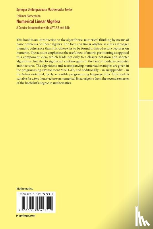 Folkmar Bornemann, Walter Simson - Numerical Linear Algebra