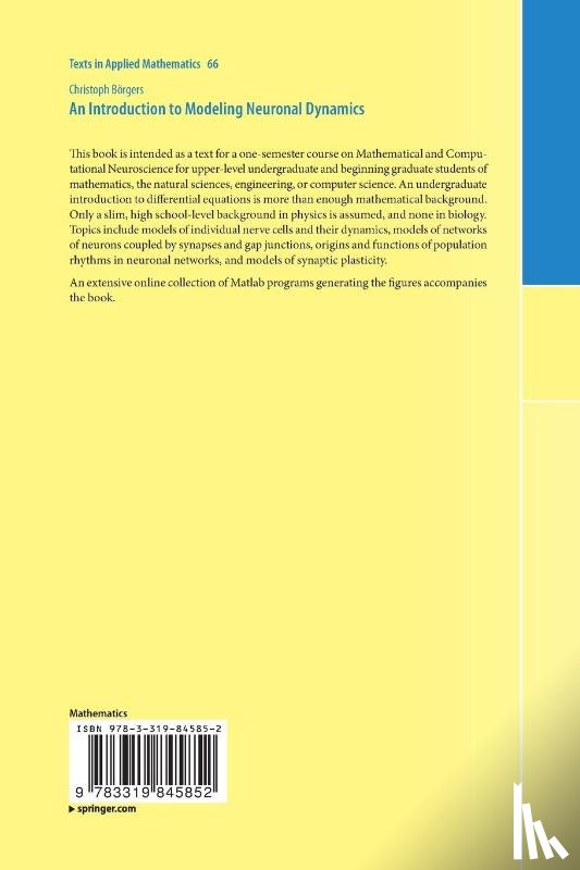 Borgers, Christoph - An Introduction to Modeling Neuronal Dynamics