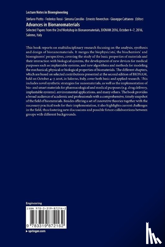  - Advances in Bionanomaterials