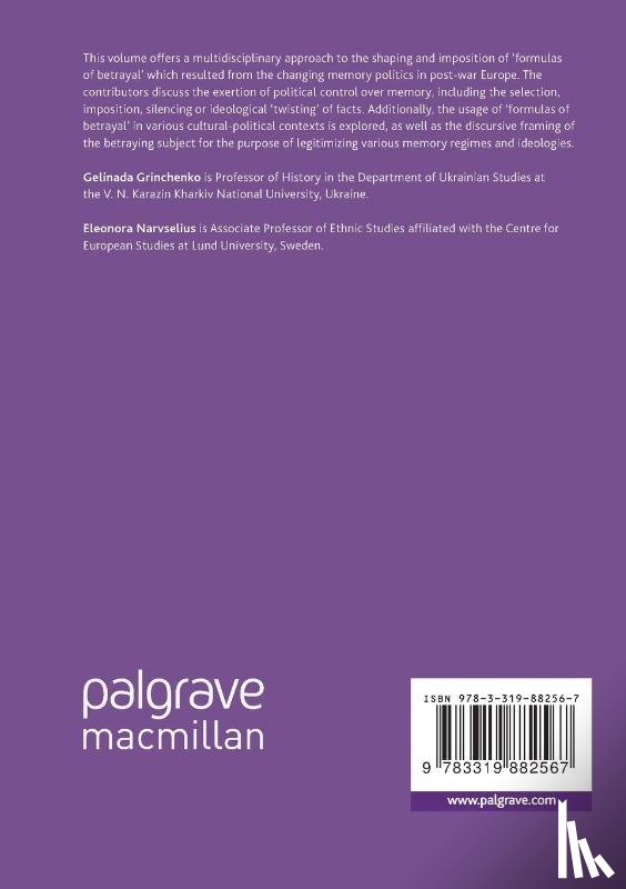  - Traitors, Collaborators and Deserters in Contemporary European Politics of Memory