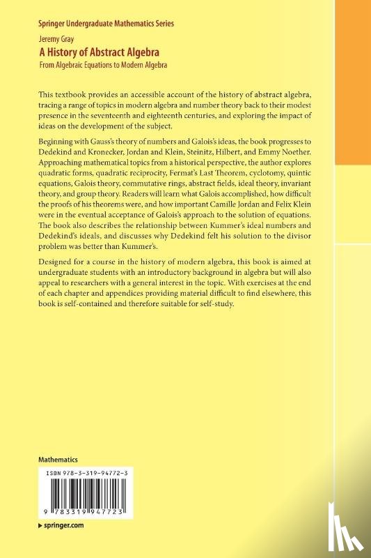 Gray, Jeremy - A History of Abstract Algebra