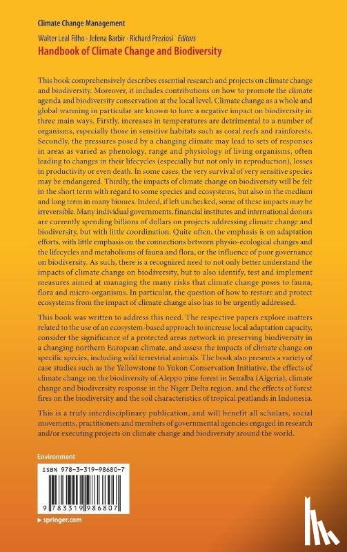  - Handbook of Climate Change and Biodiversity