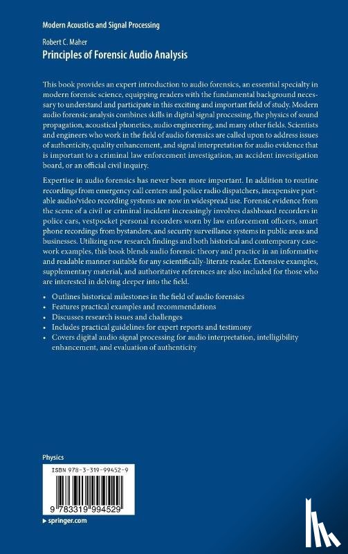 Maher, Robert C. - Principles of Forensic Audio Analysis