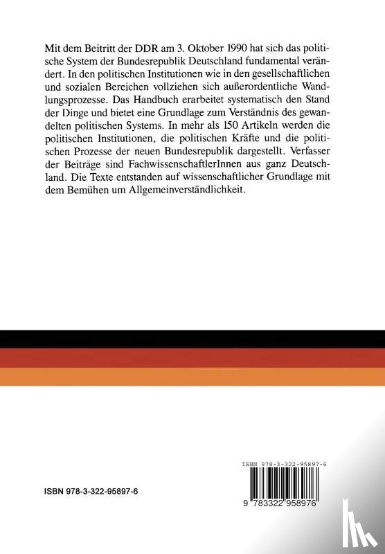 Uwe Andersen, Wichard Woyke - Handwoerterbuch Des Politischen Systems Der Bundesrepublik Deutschland
