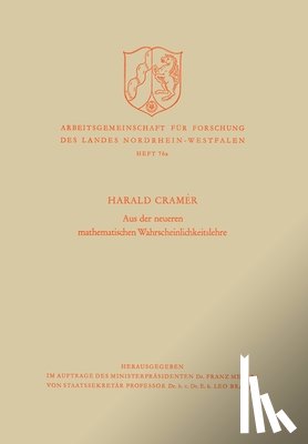 Cramér, Harald - Aus der neueren mathematischen Wahrscheinlichkeitslehre