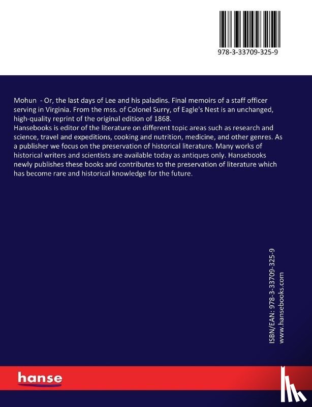 Cooke, John Esten - Mohun