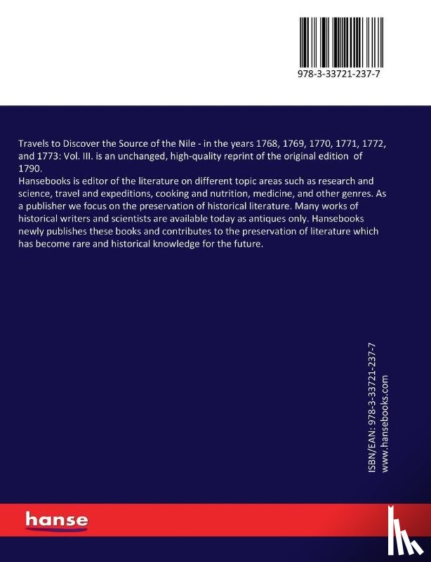 James Bruce, Bruce - Travels to Discover the Source of the Nile