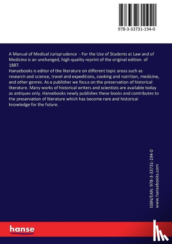 Ewell, Marshall Davis - A Manual of Medical Jurisprudence