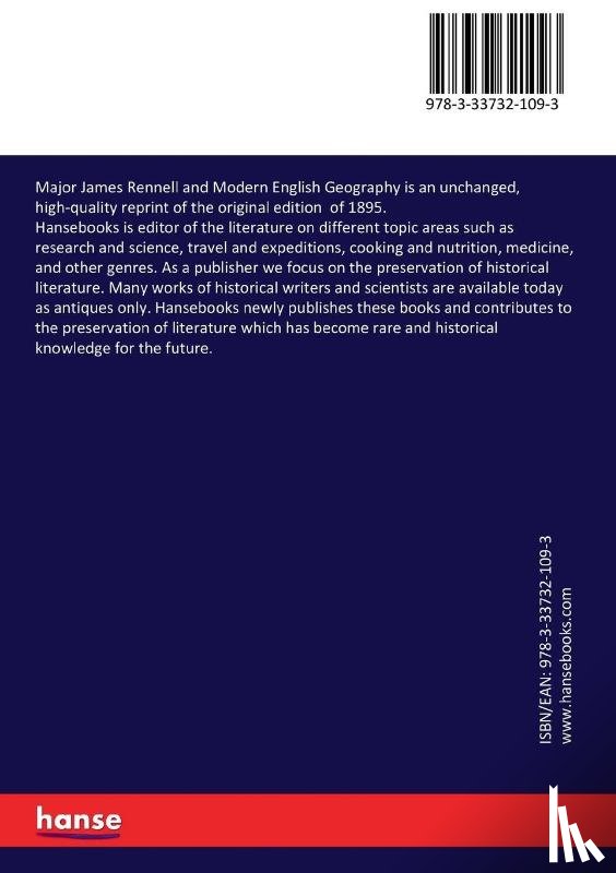 Clements R, Markham - Major James Rennell and Modern English Geography