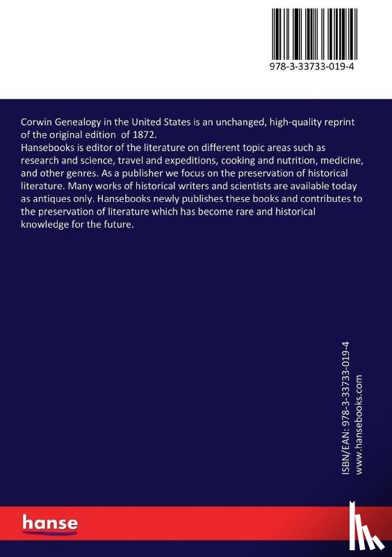 Corwin, Edward Tanjore - Corwin Genealogy in the United States