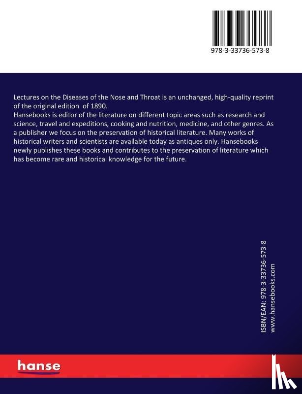 Sajous, Charles Eucharist De Medicis - Lectures on the Diseases of the Nose and Throat