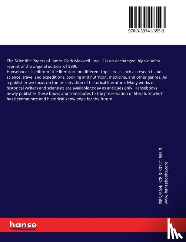 Maxwell, James Clerk, Nivin, William Davidson - The Scientific Papers of James Clerk Maxwell
