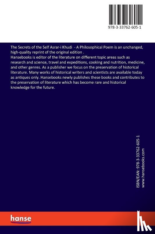 Iqbal, Muhammad, Nicholson, Reynold a - The Secrets of the Self Asrar-i Khudi