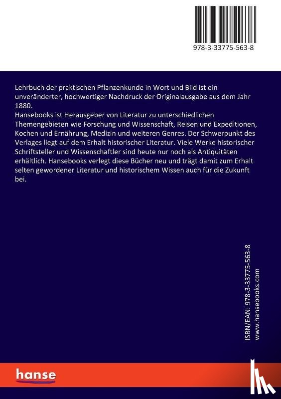 Hoffmann, Carl - Lehrbuch der praktischen Pflanzenkunde in Wort und Bild