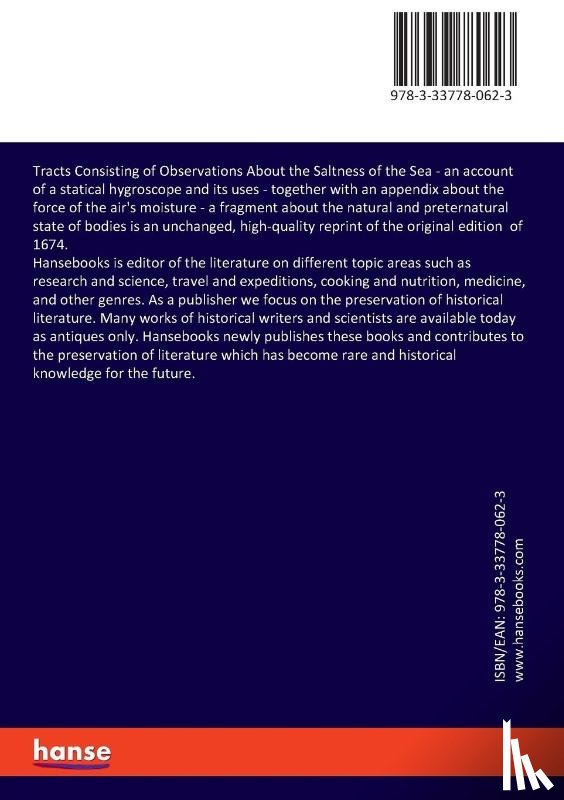 Boyle, Robert - Tracts Consisting of Observations About the Saltness of the Sea