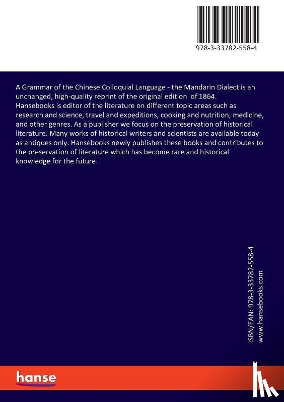 Edkins, Joseph - A Grammar of the Chinese Colloquial Language
