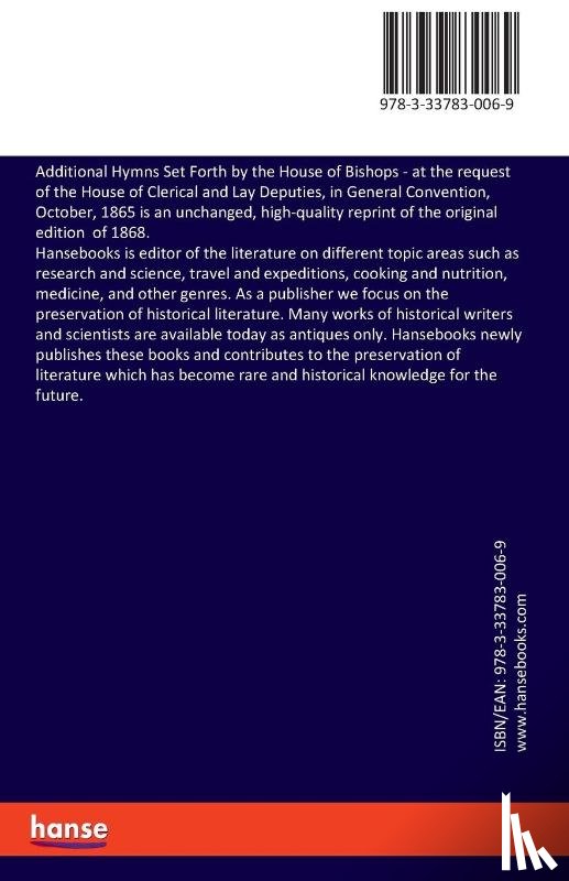Episcopal Church - Additional Hymns Set Forth by the House of Bishops