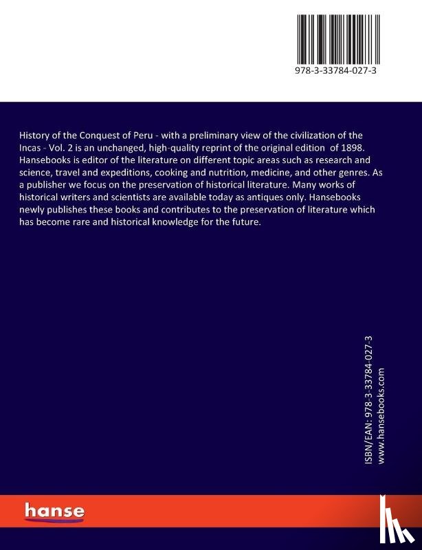 Prescott, William H - History of the Conquest of Peru