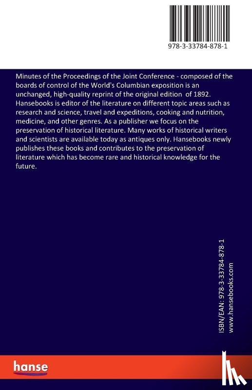 Joint Conf of the Boards of Control - Minutes of the Proceedings of the Joint Conference
