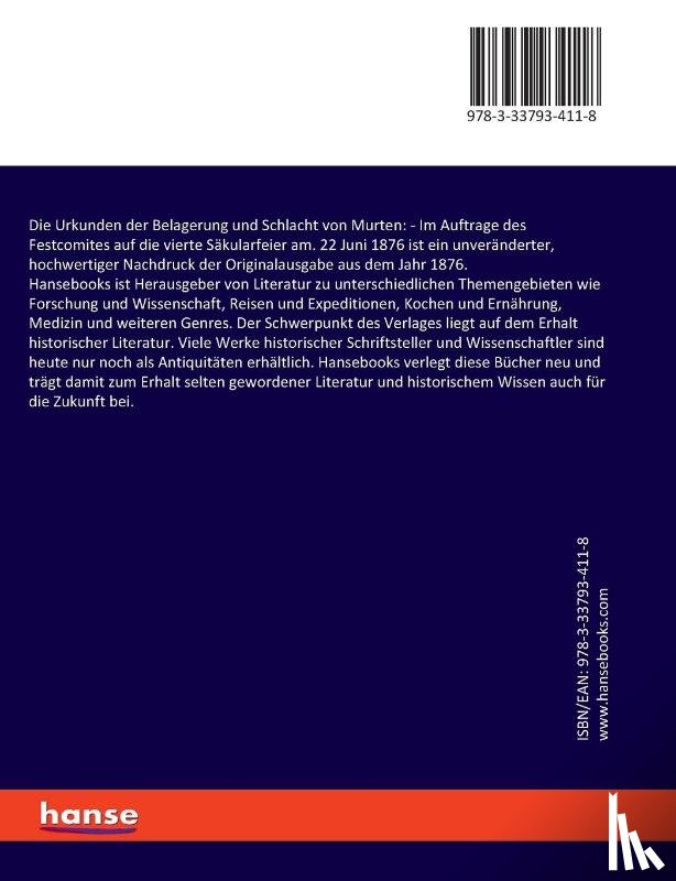 Ochsenbein, Gottlieb F. - Die Urkunden der Belagerung und Schlacht von Murten: