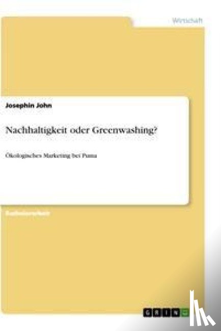 John, Josephin - Nachhaltigkeit oder Greenwashing?
