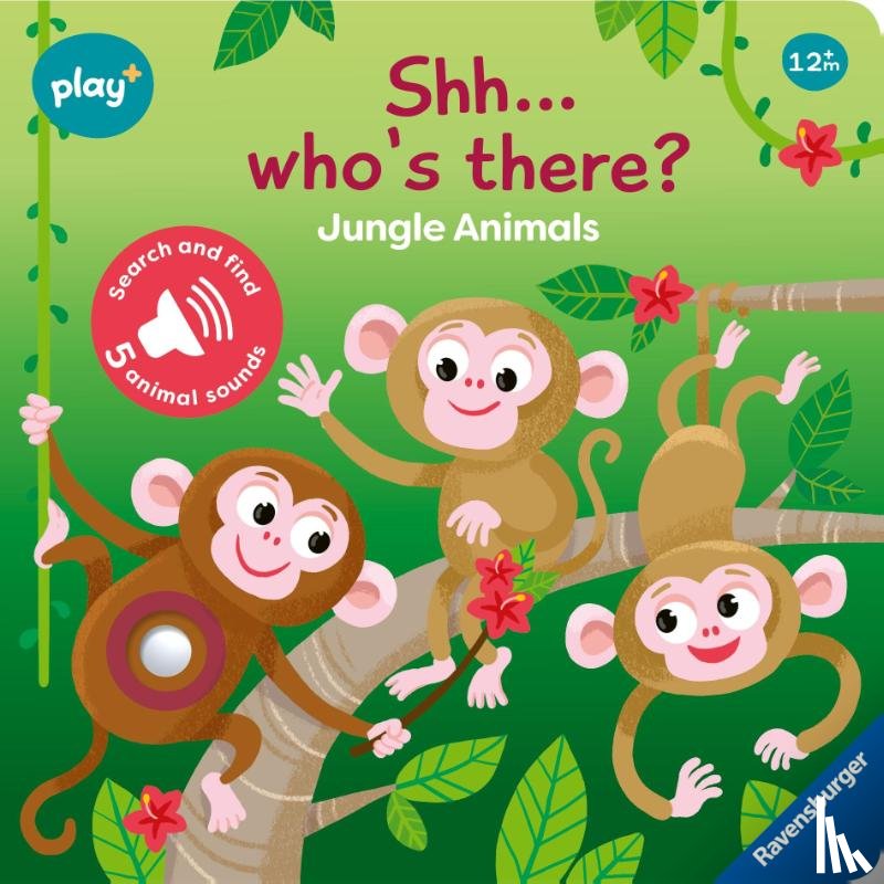 Dynamo Limited - Ravensburger Play+ Infant & Toddler - Shhh…Who's there? Jungle Animals My First Seek and Find Sound Book