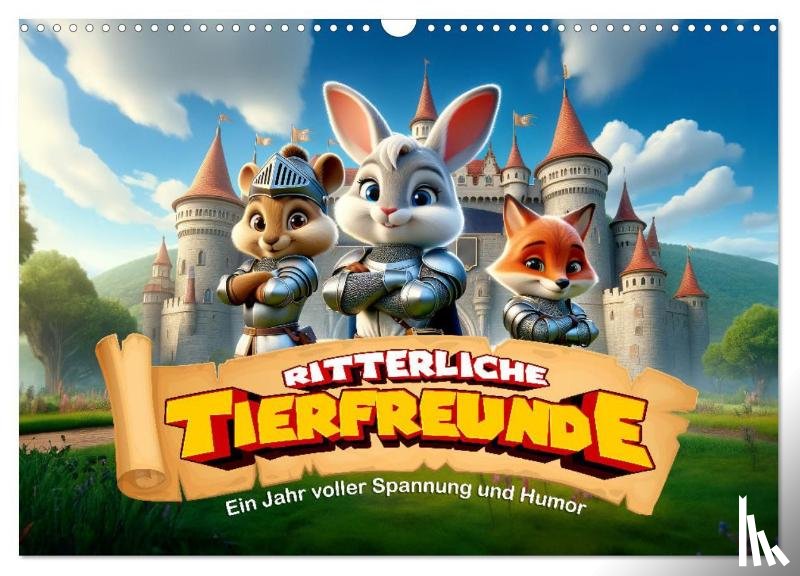 Artefacti, Artefacti - Ritterliche Tierfreunde: Ein Jahr voller Spannung und Humor (Wandkalender 2025 DIN A3 quer), CALVENDO Monatskalender