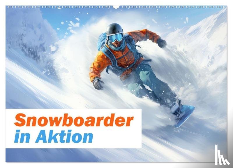 Brunner-Klaus, Liselotte - Snowboarder in Aktion (Wandkalender 2025 DIN A2 quer), CALVENDO Monatskalender