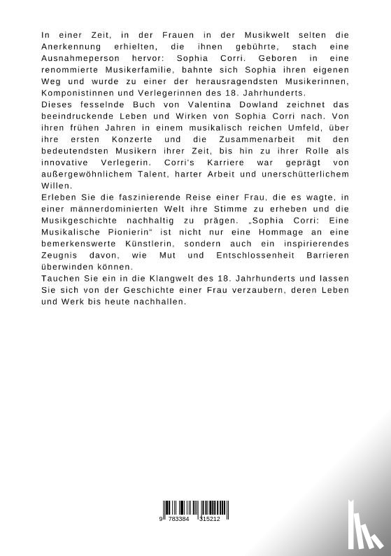 Dowland, Valentina - Sophia Corri: Eine Musikalische Pionierin