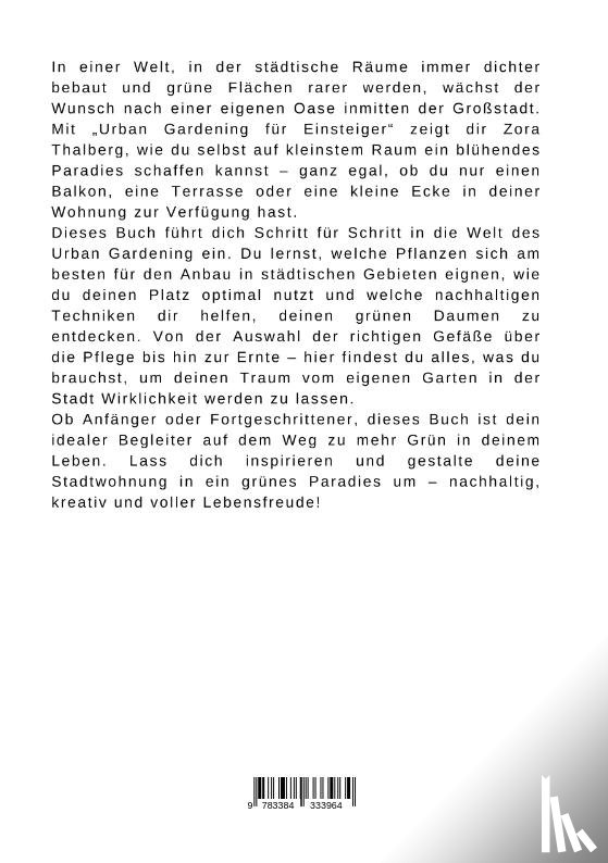 Thalberg, Zora - Urban Gardening für Einsteiger