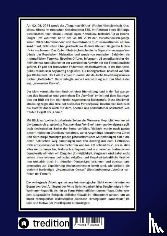 Mariak, Volker - Feme-Morde in der Bundesrepublik Deutschland - Parallel-Justiz im Rechtsstaat