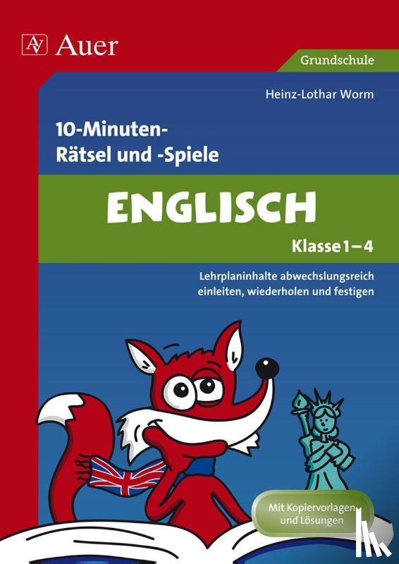Worm, Heinz-Lothar - 10-Minuten-Rätsel und -Spiele Englisch Klasse 1-4