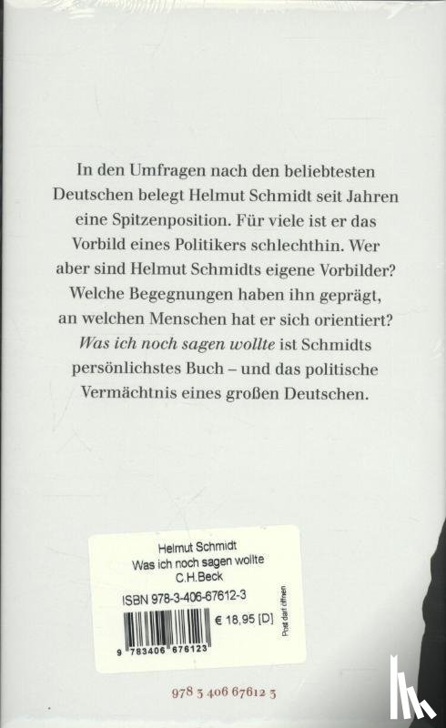 Schmidt, Helmut - Was ich noch sagen wollte