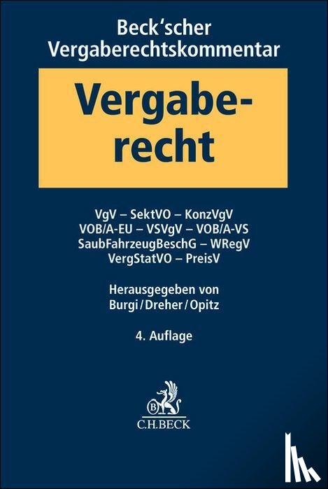  - Beck'scher Vergaberechtskommentar Band 2: VgV, SektVO, KonzVgV, VOB/A-EU, VSVgV, VOB/A-VS, SaubFahrzeugBeschG, WRegV, VergStatVO, PreisV