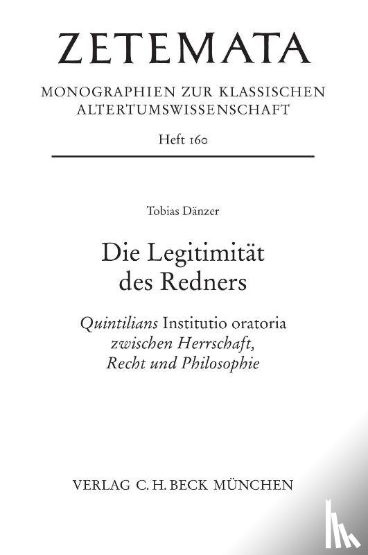 Dänzer, Tobias - Die Legitimität des Redners