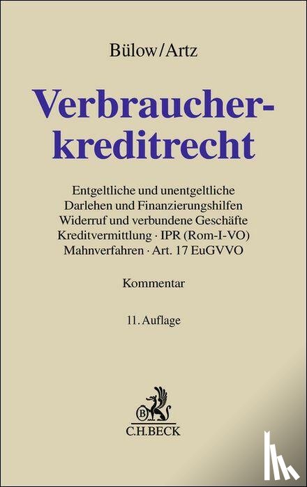 Bülow, Peter, Artz, Markus - Verbraucherkreditrecht