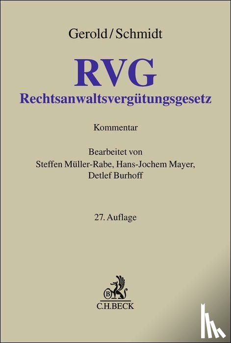 Gerold, Wilhelm, Schmidt, Herbert - Rechtsanwaltsvergütungsgesetz. RVG