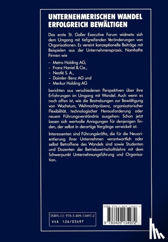 Gunter Muller-Stewens, Jurgen Spickers - Unternehmerischen Wandel Erfolgreich Bewaltigen