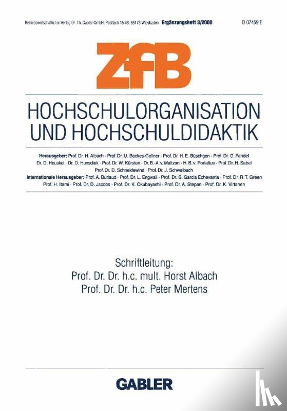 Horst Albach, Peter Mertens - Hochschulorganisation Und Hochschuldidaktik