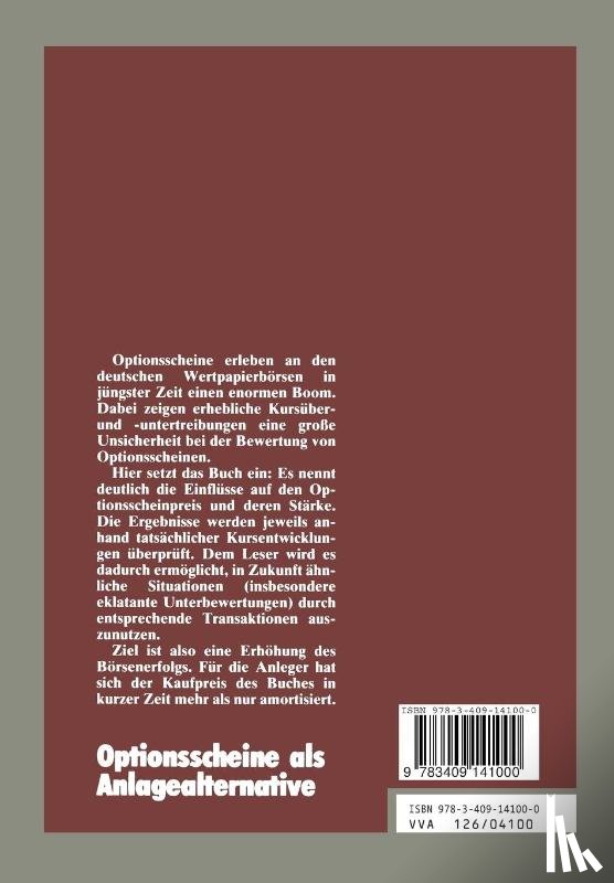 Gerd Weger - Optionsscheine ALS Anlagealternative